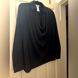 Black boutique brand blouse. Cowl neck. Size large.